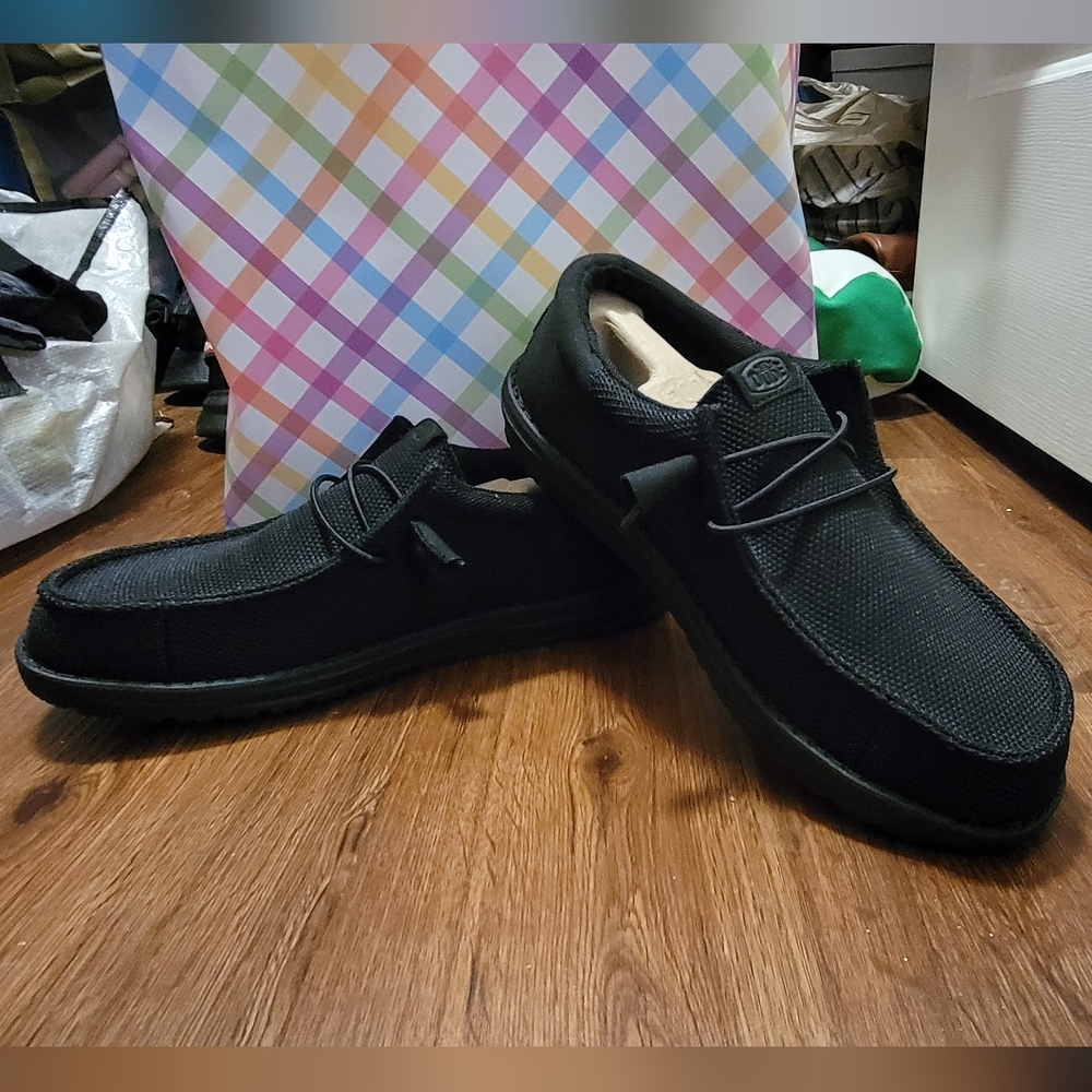 Hey Dude Black Loafers Comfortable Slip-Ons